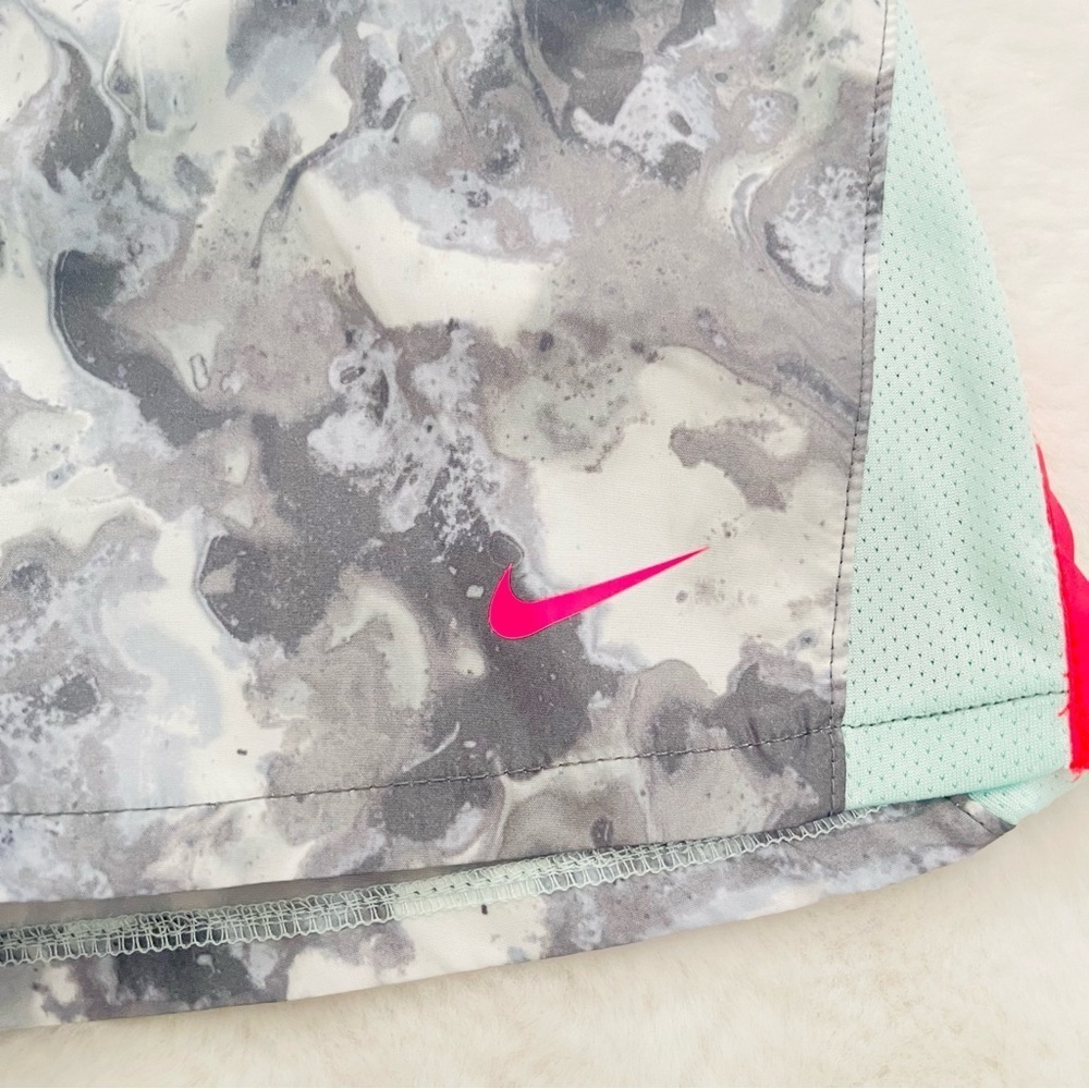 Nike Girls Marble Gray and Pink Athletic Shorts - Picture 3 of 5